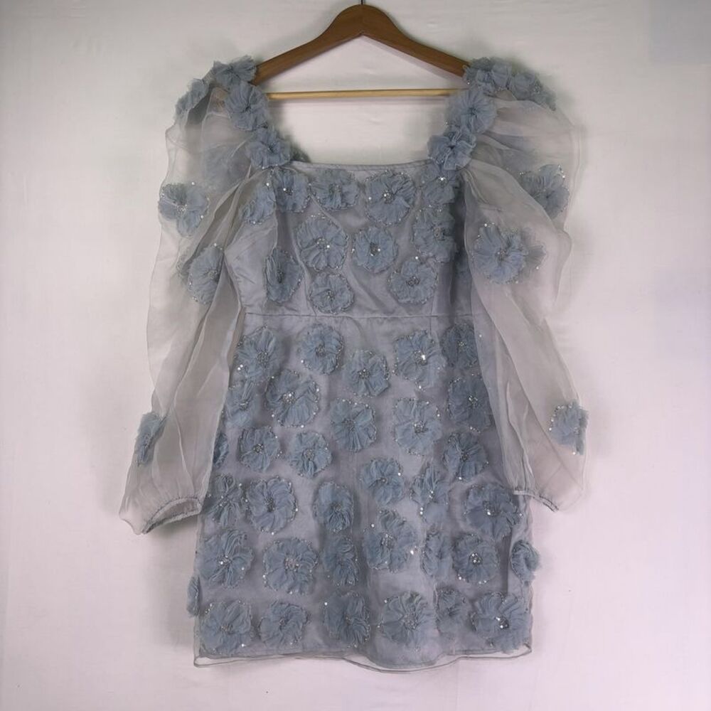 LoveShackFancy Puff-Sleeve Mini Dress - Picture 1 of 4